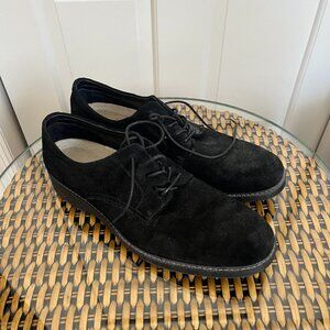Black Suede Leather G.H. Bass & Co Oxford Lace Up Shoes Men's 13